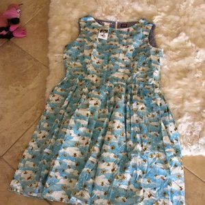 Unique Vintage Silly Old Sea Dog Bee print dress size  20 UK New